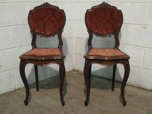 Pair Antique 19th Century French Fruitwood Salon or Boudoir Chairs C1880 Wdb2982/29.1