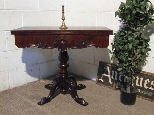 Gorgeous Antique Victorian Mahogany Fold Over Tea Games Table C1860