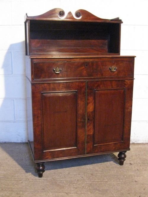 Small Antique Regency Mahogany Chiffonier Sideboard Cabinet C1800