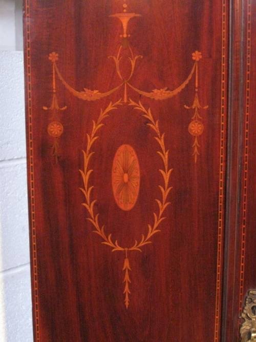 fig 1. SUPERB ANTIQUE EDWARDIAN INLAID MAHOGANY WARDROBE ARMOIRE C1900