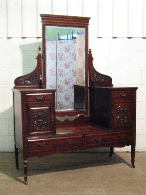 Superb Shapland & Petter Antique Mahogany Art Nouveau Dressing Table Chest  C1890