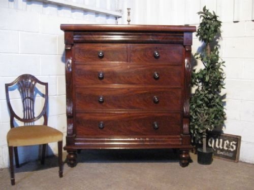Handsome Antique Victorian Large Mahogany Scotch Chest of Drawers C1860 Refjc240/3.8