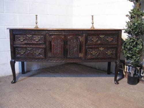 Antique Georgian Carved Oak Sideboard C1780