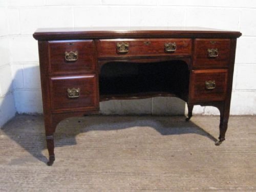Antique Shapland & Petter Mahogany Kneehole Desk C1890 £425