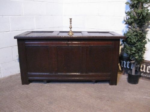 Large Antique James 11 Country Oak Coffer C1660