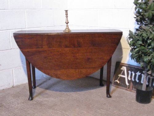 Antique Georgian Oak Plank Top Drop Leaf Table C1780