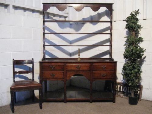 Antique Early Victorian Country Oak Sideboard Dresser C1850