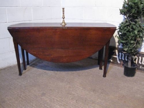 Large Georgian Oak Gate Leg Drop Leaf Table Seats 8 -10 People C1780