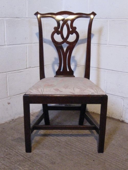 Antique Georgian Mahogany Side Hall Chair C1780