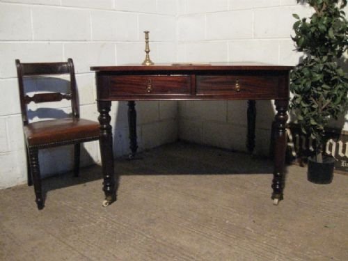 Antique Victorian Mahogany Partners Desk Library Writing Table C1880