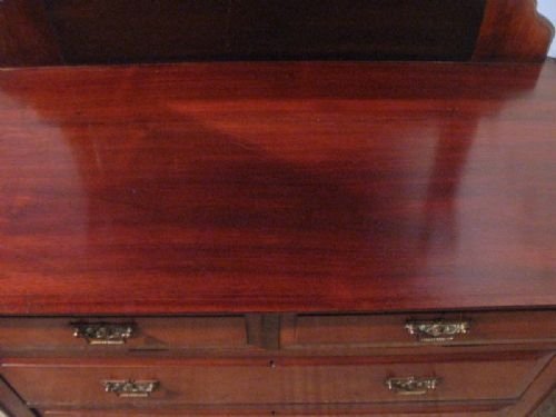 fig 2. LOVELY ANTIQUE ART NOUVEAU MAHOGANY DRESSING CHEST AND MATCHING WASHSTAND C1900
