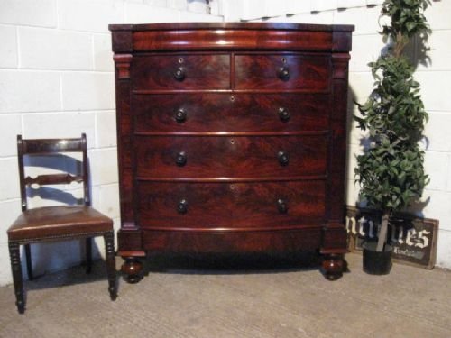 Victorian Flamed Mahogany Scotch Chest of Drawers C1860