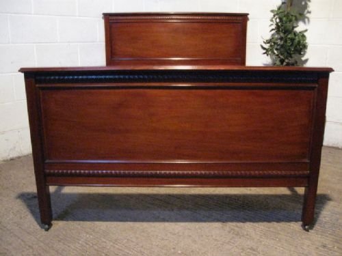 Antique Edwardian Mahogany Double Bedstead C1900