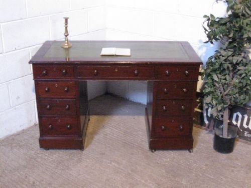 Antique Victorian Mahogany Twin Pedastal Desk C1870