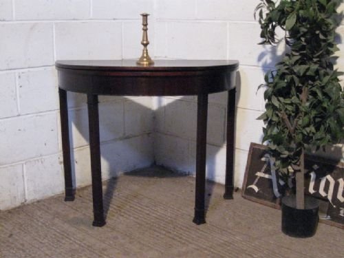 Lovely Regency Dark Mahogany Fold Over Demi Lune Games Table C1800