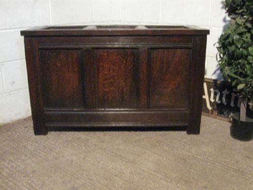 Narrow Antique Georgian Country Oak Coffer C1780