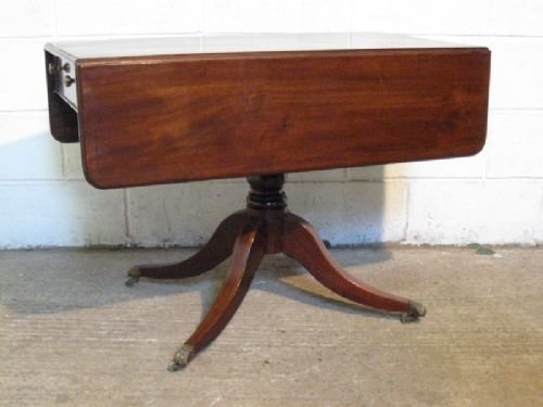 Antique Regency Inlaid Mahogany Drop Leaf Supper Sofa Table C1800