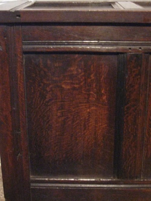 fig 1. NARROW ANTIQUE GEORGIAN COUNTRY OAK COFFER C1780