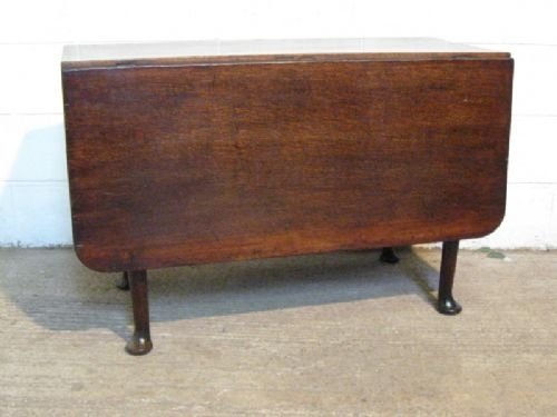 Antique Georgian Solid Oak Plank Top Drop Leaf Dining Table C1780