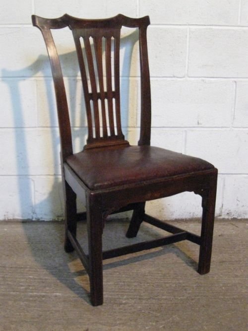 Lovely Antique Georgian Solid Oak Side Desk Chair C1780