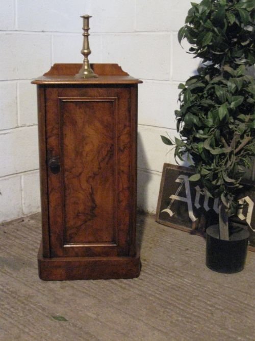 Antique Victorian Walnut Bedside Cabinet Pot Cupboard C1880