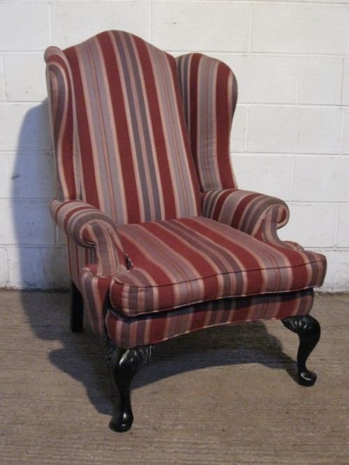 Superb Large Antique Reupholstered Edwardian Wing Chair C1900
