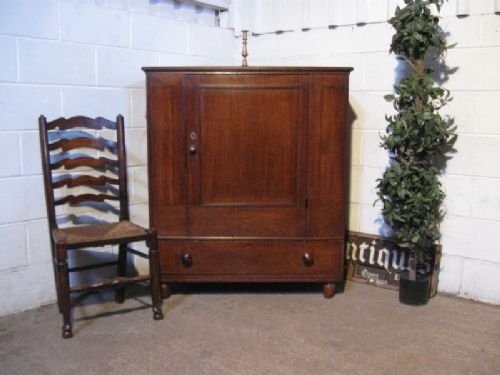 Antique Large Georgian Country Oak Cabinet C1780