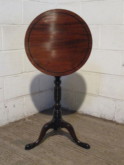 Regency Mahogany Inlaid Tilt Top Wine Side Table C1800