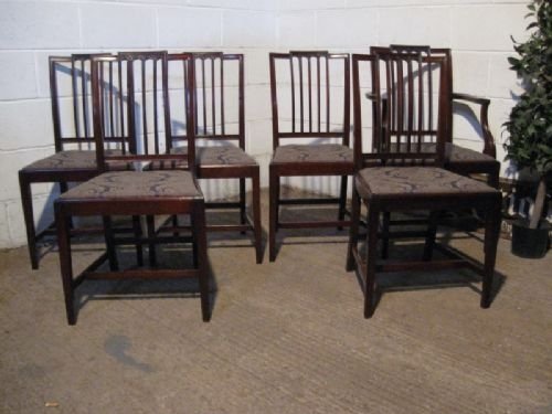 Lovely Set Six Regency Mahogany Dining Chairs C1800