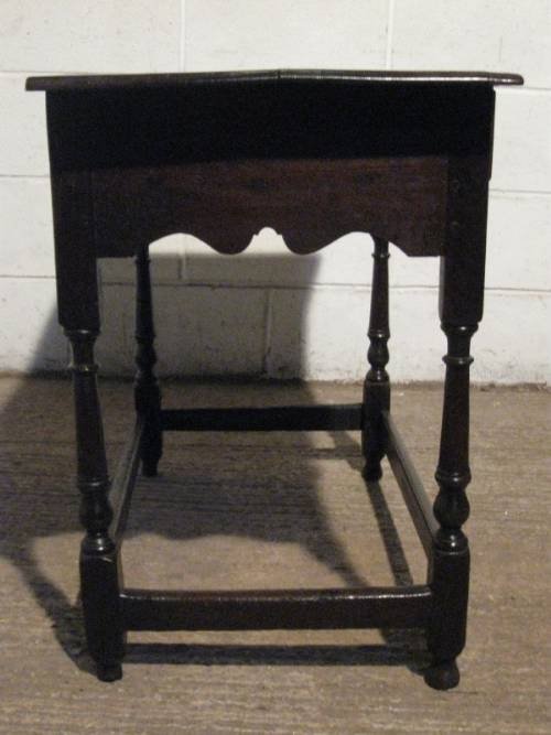 fig 1. ANTIQUE GEORGE 1ST OAK LOWBOY SIDE TABLE DESK C1720