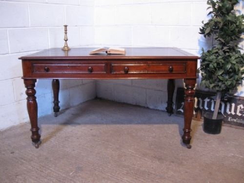 Antique Early Victorian Mahogany Library Table Desk C1840