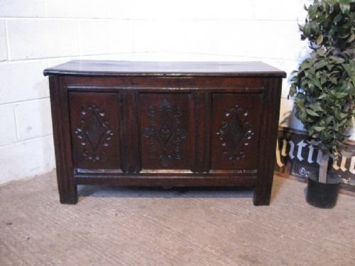 Antique James 11 Carved Country Oak Coffer C1680