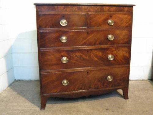 Antique Regency Flamed Mahogany Chest of Drawers C1800