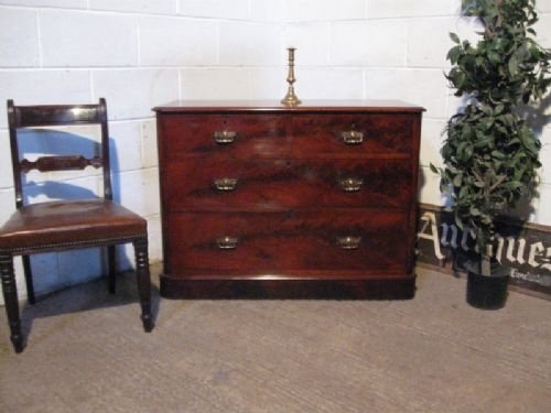 Antique Late Victorian Small Mahogany Chest of Drawers C1880