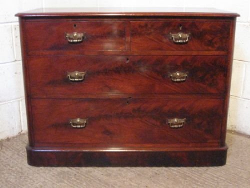 fig 1. ANTIQUE LATE VICTORIAN SMALL MAHOGANY CHEST OF DRAWERS C1880