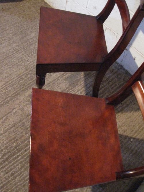 fig 1. SUPERB PAIR ANTIQUE WILLIAM 1V MAHOGANY HALL SIDE CHAIRS C1820