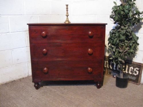 Antique Victorian Pine Blanket Box with False Front Chest of Drawers in Original Mahogany Shellac C1880