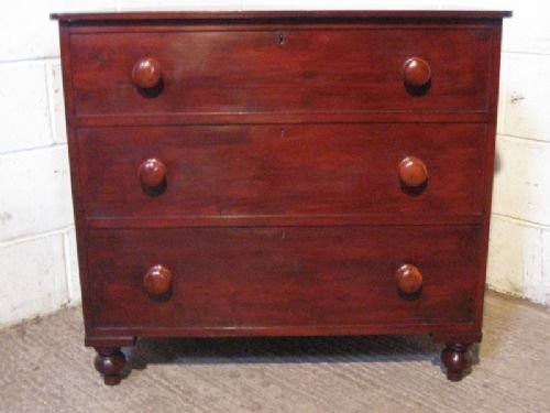 fig 1. ANTIQUE VICTORIAN PINE BLANKET BOX WITH FALSE FRONT CHEST OF DRAWERS IN ORIGINAL MAHOGANY SHELLAC C1880