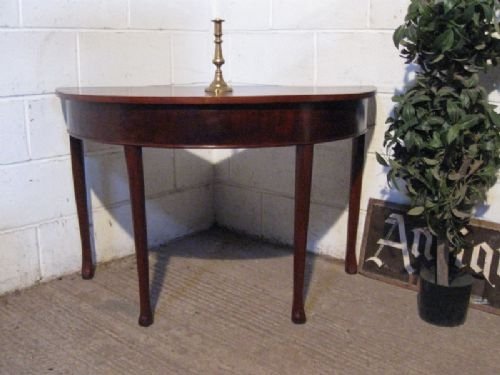 Lovely Antique Regency Mahogany Demi Lune Side Hall Table C1800