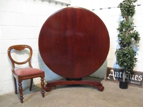 Antique William 1v Solid Mahogany Tilt Top Dining Table C1820