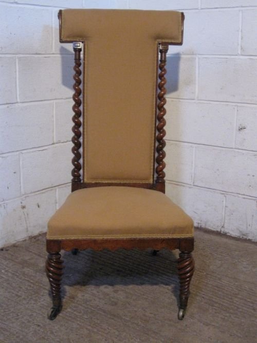 fig 1. LOVELY ANTIQUE WILLIAM 1V WALNUT PRIE DIEU SIDE HALL CHAIR C1820