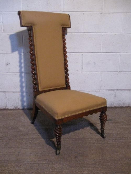 Lovely Antique William 1v Walnut Prie Dieu Side Hall Chair C1820