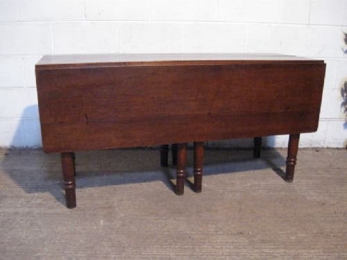fig 1. LOVELY LARGE ANTIQUE GEORGIAN COUNTRY OAK DROP LEAF GATE LEG DINING TABLE SEATS 8-10 C1780