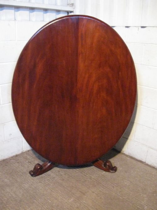 Antique Early Victorian Mahogany Large Oval Tilt Top Dining Table C1850 Wdb3876/22.8