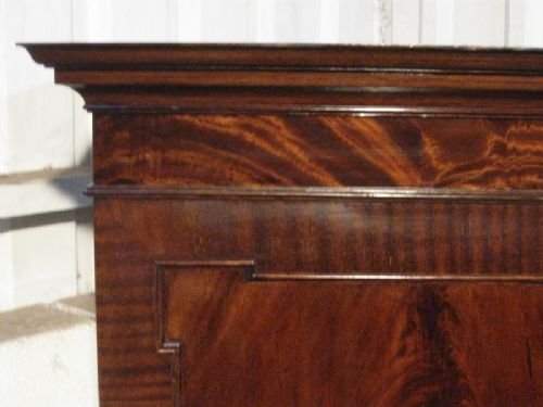 fig 1. SUPERB ANTIQUE EDWARDIAN REGENCY REVIVAL FLAMED MAHOGANY WARDROBE ARMOIRE C1900