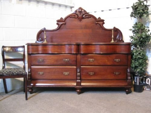 Antique Victorian Mahogany Serpentine Sideboard Chiffonier C1860