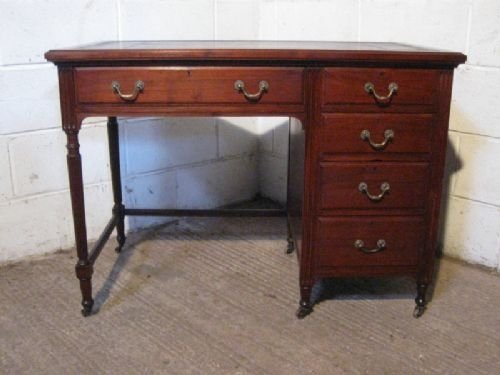 fig 1. ANTIQUE EDWARDIAN MAHOGANY SINGLE PEDASTAL DESK BY MAPLES & CO C1900 WDB90/30.8