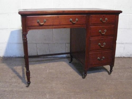 Antique Edwardian Mahogany Single Pedastal Desk by Maples & Co C1900 Wdb90/30.8