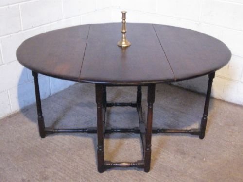 Antique Georgian Oak Gate Leg Drop Leaf Table C1780