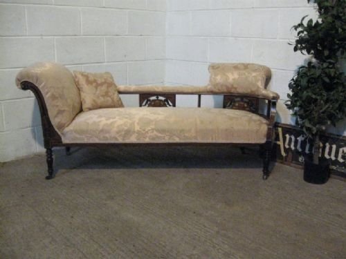 Beautiful Edwardian Rosewood Inlaid Chaise Longue C1900
